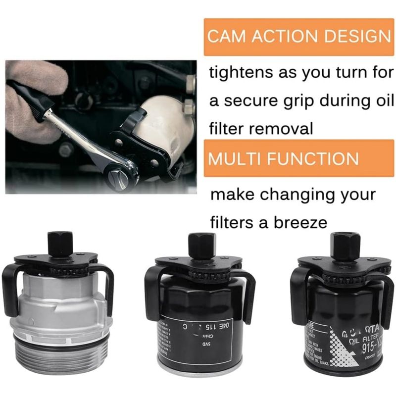 Auto si Moto - Reparatii si depanare - Scule auto - Scule si truse auto - Cheie universala pentru filtru de ulei Techstar, reglabila cu 3 brate (3-Jaw), 2 cai, Metalic - Infinity.ro