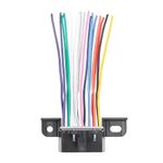 Auto si Moto - Reparatii si depanare - Sisteme de diagnoza - Conector OBD2 femela 16 pini cu fire, Techstar, pigtail 10 cm, J1962 Type A 12V – pentru relocare/inlocuire port - Infinity.ro