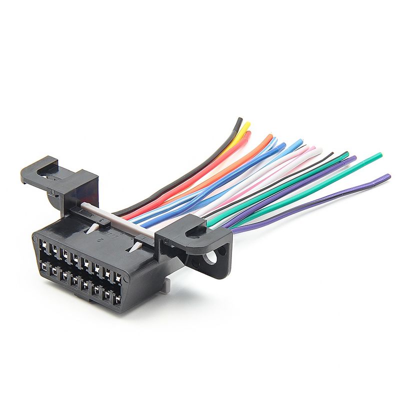 Auto si Moto - Reparatii si depanare - Sisteme de diagnoza - Conector OBD2 femela 16 pini cu fire, Techstar, pigtail 10 cm, J1962 Type A 12V – pentru relocare/inlocuire port - Infinity.ro