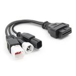 Auto si Moto - Reparatii si depanare - Sisteme de diagnoza - Cablu adaptor OBD2 Techstar, la mufe pentru motocicleta Yamaha 3 pini/4 pini si Honda 6 pini (3-in-1) - Infinity.ro
