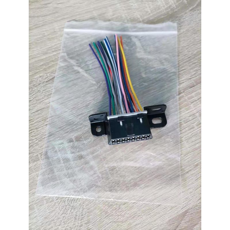 Auto si Moto - Reparatii si depanare - Sisteme de diagnoza - Conector OBD2 femela 16 pini cu fire, Techstar, pigtail 10 cm, J1962 Type A 12V – pentru relocare/inlocuire port - Infinity.ro