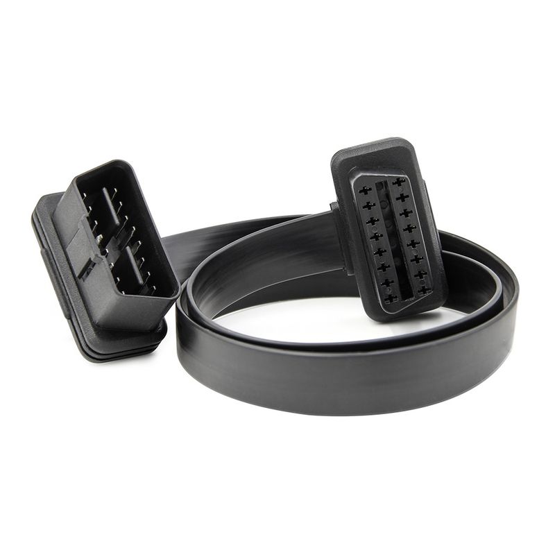 Auto si Moto - Reparatii si depanare - Sisteme de diagnoza - Cablu prelungitor OBD2 Techstar 16 pini Mama-Tata, 60 cm, panglica plata, J1962 Tip A 12V, cu trecere directa 1:1 - Infinity.ro