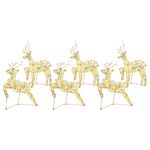 Casa si Gradina - Decoratiuni - Decoratiuni de sezon - Decoratiune cu reni, cu 180 LED 6 pcs Auriu 64 x 42 x 15 cm PET - Infinity.ro