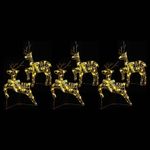 Casa si Gradina - Decoratiuni - Decoratiuni de sezon - Decoratiune cu reni, cu 180 LED 6 pcs Auriu 64 x 42 x 15 cm PET - Infinity.ro