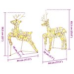 Casa si Gradina - Decoratiuni - Decoratiuni de sezon - Decoratiune cu reni, cu 180 LED 6 pcs Auriu 64 x 42 x 15 cm PET - Infinity.ro