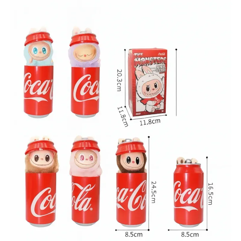 Jucarii, Copii si Bebe - Jucarii si jocuri - Jucarii de plus - Figurina de plus LABUBU Secret Edition Coca-Cola – 16 cm, cap rotativ, jucarie pentru copii 3+ ani, ABYZ - Infinity.ro