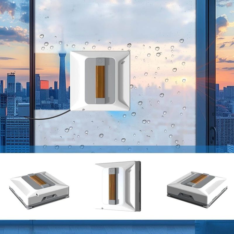 Electronice si Electrocasnice - Ingrijirea locuintei - Aspiratoare - Robot curatare geamuri, Aspirare 3000PA si spalare umeda, sistem AI, aplicatie si telecomanda, 4 moduri curatare, Alb - Infinity.ro