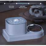 Petshop - Accesorii petshop - Castroane si adapatori - Dispenser apa automat 2in1 cu bol pentru mancare, fantana pentru animale cu sistem de recirculare, 3L, silentioasa, Alb - Infinity.ro