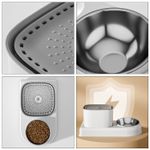 Petshop - Accesorii petshop - Castroane si adapatori - Dispenser apa automat 2in1 cu bol pentru mancare, fantana pentru animale cu sistem de recirculare, 3L, silentioasa, Alb - Infinity.ro