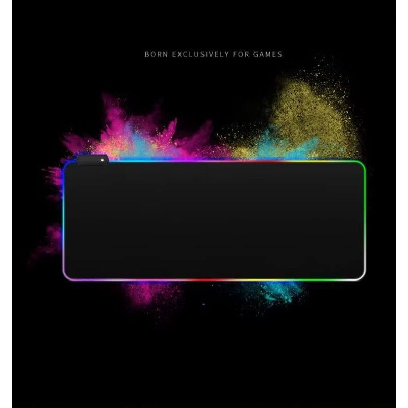 PC, gaming si accesorii - Periferice PC - Mousepad - Mousepad XXL Gaming, Cauciucat, 14 Moduri Iluminare LED - RGB, Conectare USB, 7 Culori, AntiDerapant, 80x30 cm, negru - Infinity.ro