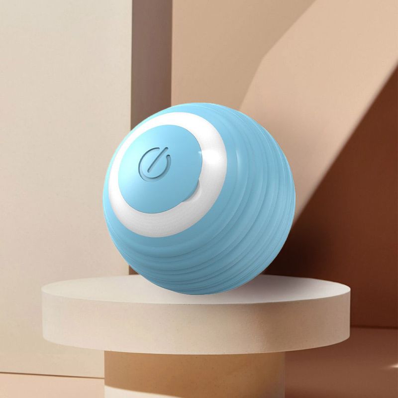 Petshop - Accesorii petshop - Dresaj animale - Minge electrica inteligenta pentru animale, AB Luxury Concept, albastra, 4.3 cm, rotatie 360, USB reincarcabila - Infinity.ro