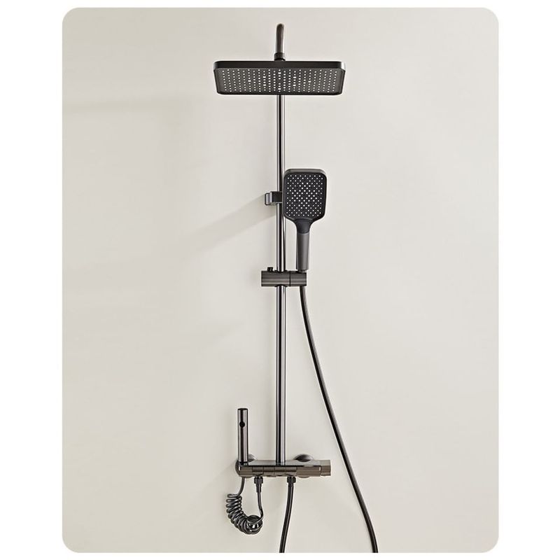 Casa si Gradina - Sanitare - Cazi si cabine de dus - Coloane si seturi de dus - Coloana de Dus smart, Ecran LED, Temperatura, Lumini, 4 Moduri, Dus Vertical, Robinet ascuns, fara electric, Aluminiu - Infinity.ro