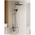 Casa si Gradina - Sanitare - Cazi si cabine de dus - Coloane si seturi de dus - Coloana de Dus smart, Ecran LED, Temperatura, Lumini, 4 Moduri, Dus Vertical, Robinet ascuns, fara electric, Aluminiu - Infinity.ro