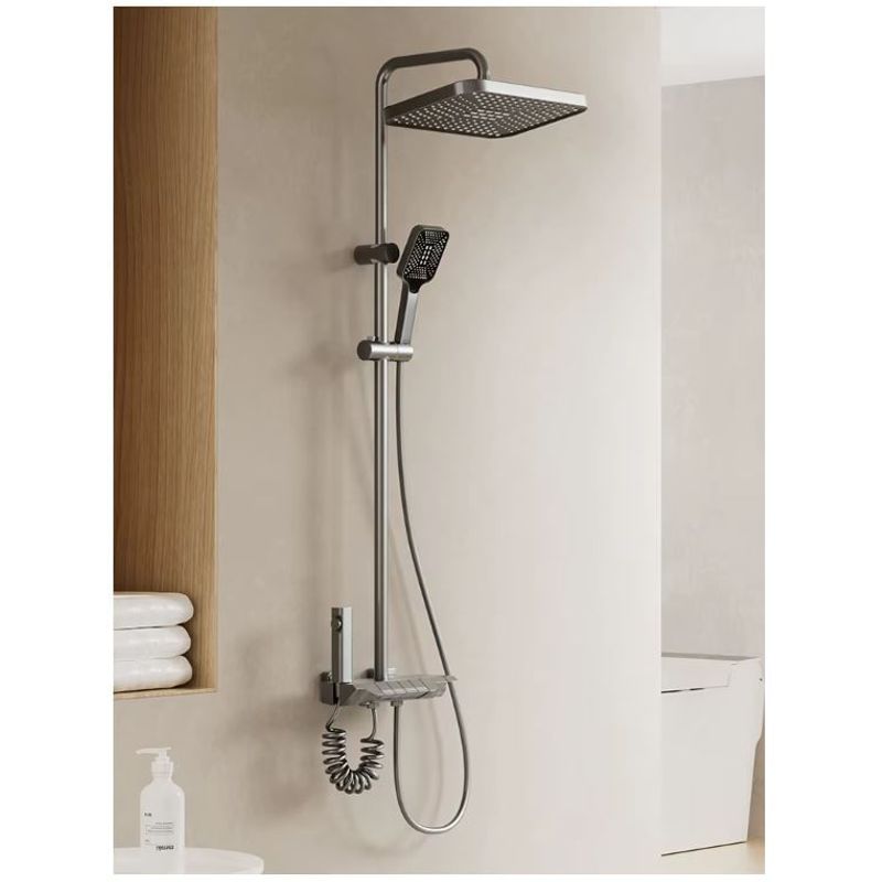 Casa si Gradina - Sanitare - Cazi si cabine de dus - Coloane si seturi de dus - Coloana de Dus smart, Ecran LED, Temperatura, Lumini, 4 Moduri, Dus Vertical, Robinet ascuns, fara electric, Aluminiu - Infinity.ro