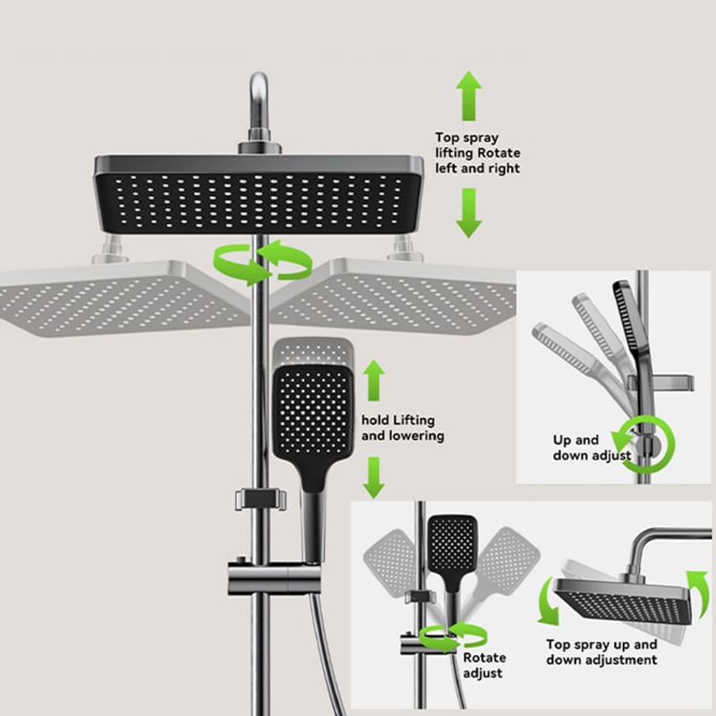 Casa si Gradina - Sanitare - Cazi si cabine de dus - Coloane si seturi de dus - Coloana de Dus smart, Ecran LED, Temperatura, Lumini, 4 Moduri, Dus Vertical, Robinet ascuns, fara electric, Aluminiu - Infinity.ro