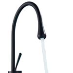 Casa si Gradina - Sanitare - Lavoar baie si accesorii - Baterii sanitare - Baterie sanitara pentru lavoar, inalta, pentru chiuveta baie, premium, cartus ceramic, negru, montare blat, 38 cm - Infinity.ro