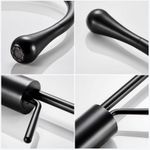 Casa si Gradina - Sanitare - Lavoar baie si accesorii - Baterii sanitare - Baterie sanitara pentru lavoar, inalta, pentru chiuveta baie, premium, cartus ceramic, negru, montare blat, 38 cm - Infinity.ro