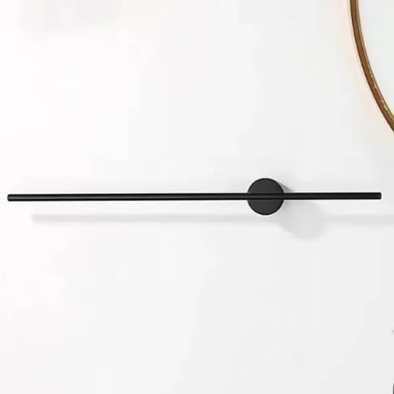 Casa si Gradina - Sanitare - Suporturi si accesorii baie - Suporturi baie - Suport prosop de perete, design modern minimalist, bara rezistenta 50 cm din otel, ideal pentru baie eleganta, negru - Infinity.ro