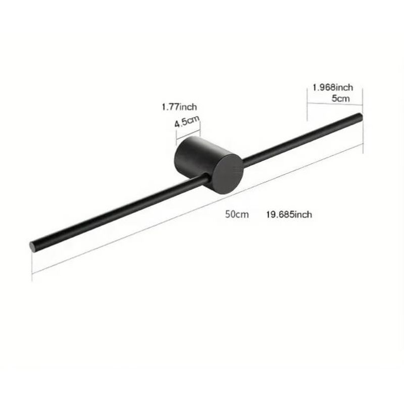 Casa si Gradina - Sanitare - Suporturi si accesorii baie - Suporturi baie - Suport prosop de perete, design modern minimalist, bara rezistenta 50 cm din otel, ideal pentru baie eleganta, negru - Infinity.ro