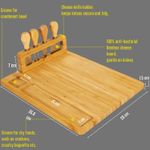 Casa si Gradina - Bucatarie si vesela - Vesela si tacamuri - Platouri de bucatarie - Set servire aperitive si branzeturi, 5 piese, cutite si ustensile pentru servire din inox, bambus, 35.8x28x1.5cm - Infinity.ro