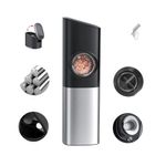 Casa si Gradina - Bucatarie si vesela - Ustensile bucatarie - Rasnite si dozatoare condimente - Set 2 rasnite electrice pentru condimente, reincarcabile, lumina LED, reglaj macinare, stand pentru incarcare, otel, Gri - Infinity.ro