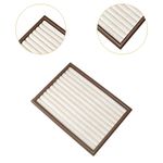 Fashion, accesorii si bijuterii - Femei - Bijuterii femei - Cutii bijuterii - Tava expunere si organizator bijuterii, lemn de nuc, 12 randuri, interior moale, 36×26x3cm suport bijuterii, lemn, crem - Infinity.ro