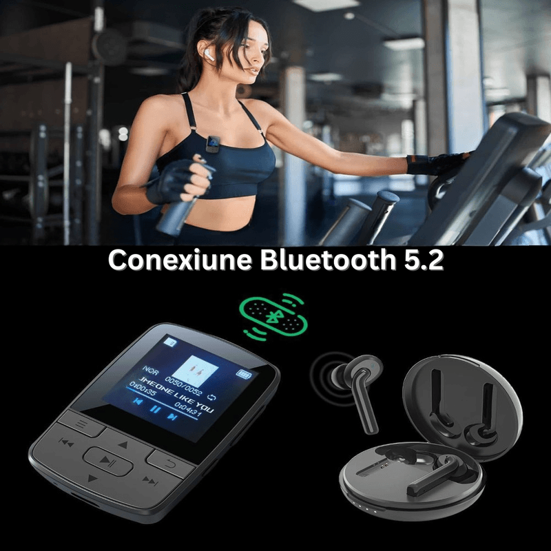 TV, Audio-Video si Foto - Portabile audio - Media Playere - Mini Player MP3, Ecran 1.4 Inch, Bluetooth 5.2, 64GB, Card 128GB, HiFi, FM, USB-C, Clema, Casti Incluse - Infinity.ro