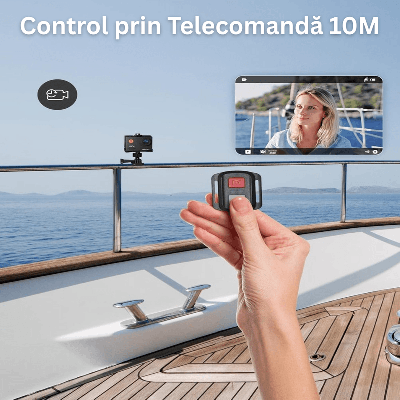 TV, Audio-Video si Foto - Camere video - Camere video compacte - Camera Video Sport WiFi Cu Telecomanda, 4K/30FPS, 20MP, LCD 2.0", Waterproof 40M, Card 32GB, 2 Baterii, Accesorii - Infinity.ro