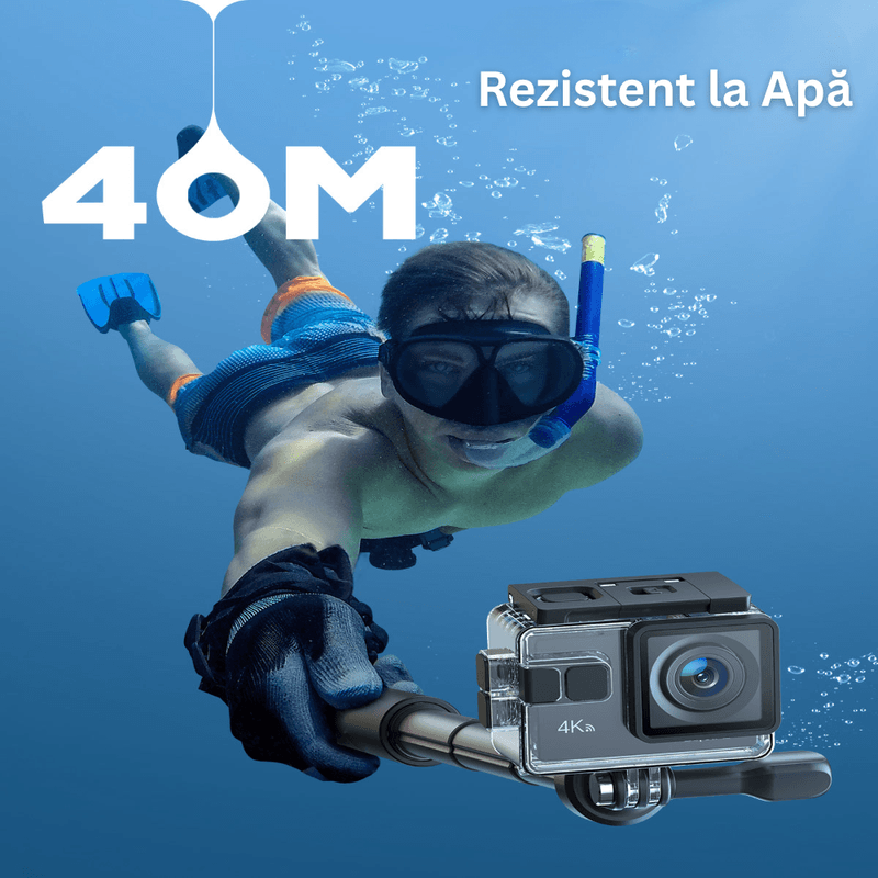 TV, Audio-Video si Foto - Camere video - Camere video compacte - Camera Video Sport WiFi Cu Telecomanda, 4K/30FPS, 20MP, LCD 2.0", Waterproof 40M, Card 32GB, 2 Baterii, Accesorii - Infinity.ro
