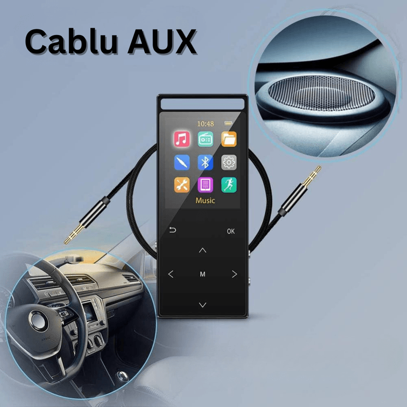 TV, Audio-Video si Foto - Portabile audio - Media Playere - Player MP3 Cu Touchscreen, Ecran 1.8 Inch, Bluetooth 5.0, 64GB, FM, HiFi, USB-C, Casti, Husa, Card 128GB - Infinity.ro