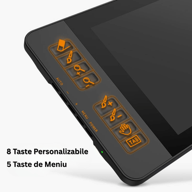 PC, gaming si accesorii - Periferice PC - Tablete grafice - Tableta Grafica PD1161, Ecran 11.6" IPS Full HD, 8 Butoane, Stylus Fara Baterie, 8192 Presiune, Inclinare ±60°, Suport - Infinity.ro