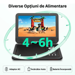 TV, Audio-Video si Foto - Home cinema si Soundbar - DVD & Blu-Ray Playere - DVD Player Portabil 10.5" HD 1024x600, Telecomanda, Rotativ 270°, Memorie, USB, Card SD, AV, Jack 3.5mm, Auto Charger - Infinity.ro