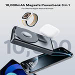 Laptop, Telefoane si Tablete - Telefoane mobile si accesorii - Accesorii Telefoane - Baterii externe - Baterie Externa 3 in 1 10000mAh, Magsafe, 20W Fast Charge, Wireless 15W, LED, Compatibil iOS/Android,Power Bank Portabil - Infinity.ro