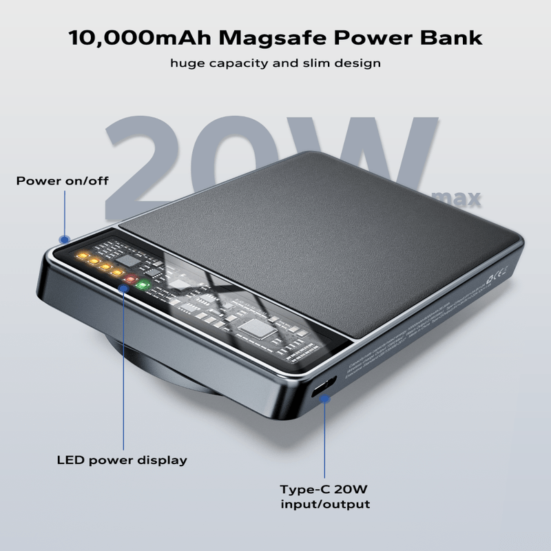 Laptop, Telefoane si Tablete - Telefoane mobile si accesorii - Accesorii Telefoane - Baterii externe - Baterie Externa 3 in 1 10000mAh, Magsafe, 20W Fast Charge, Wireless 15W, LED, Compatibil iOS/Android,Power Bank Portabil - Infinity.ro