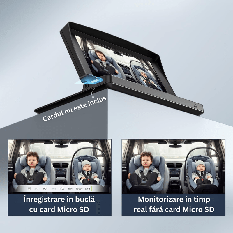 Casa si Gradina - Mobilier - Mobilier copii - Monitoare video copii - Monitor Video Auto Bebelusi, Ecran 5", Camera 1080P, Unghi 150°, Vedere Nocturna IR, Protectie Ochi, Fotografiere - Infinity.ro