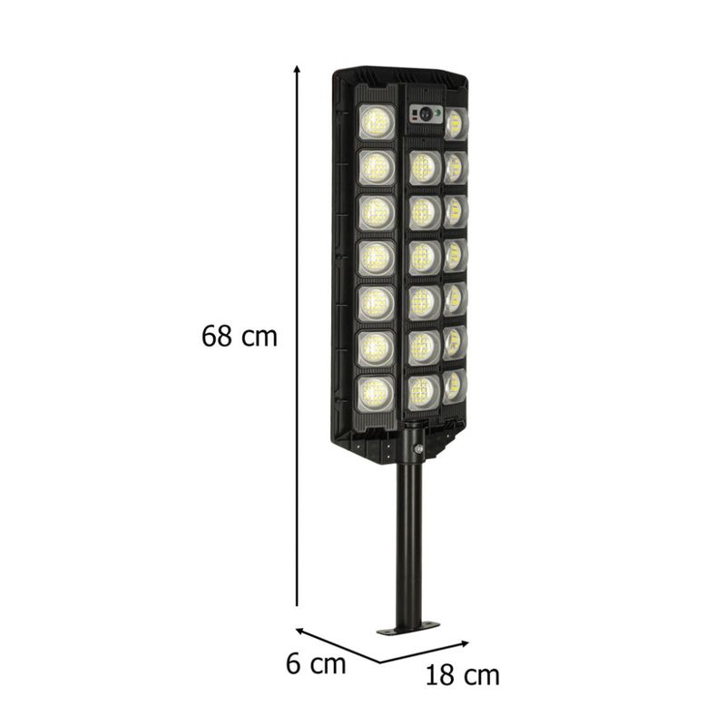 Casa si Gradina - Corpuri si surse de iluminat - Iluminat exterior - Lampi solare - Lampa Solara Stradala 520 LED COB, 20000 Lumeni, cu Telecomanda, Senzori Amurg si Miscare, IP65,Panou Solar, Brat Montaj - Infinity.ro
