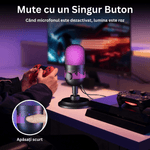 PC, gaming si accesorii - Periferice PC - Microfoane PC - Microfon Profesional AK1, USB, RGB, Mute, Suport Detasabil, Streaming, Gaming, Podcast, Windows, Mac, PS4/PS5 - Infinity.ro