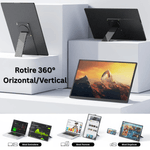 PC, gaming si accesorii - Desktop PC & monitoare - Monitoare - Monitor Extensibil Dublu Laptop, Ecran 16" IPS Full HD, USB-C, 360° Rotire, Portabil, Windows/MacOS, Suport Inclus - Infinity.ro