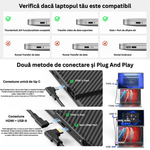 PC, gaming si accesorii - Desktop PC & monitoare - Monitoare - Monitor Extensibil Dublu Laptop, Ecran 16" IPS Full HD, USB-C, 360° Rotire, Portabil, Windows/MacOS, Suport Inclus - Infinity.ro