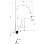 Casa si Gradina - Sanitare - Lavoar baie si accesorii - Baterii sanitare - Baterie sanitara, senzor pornire la atingere, dus extractibil, pipa 360°, 2 functii apa, afisaj digital, otel, negru - Infinity.ro