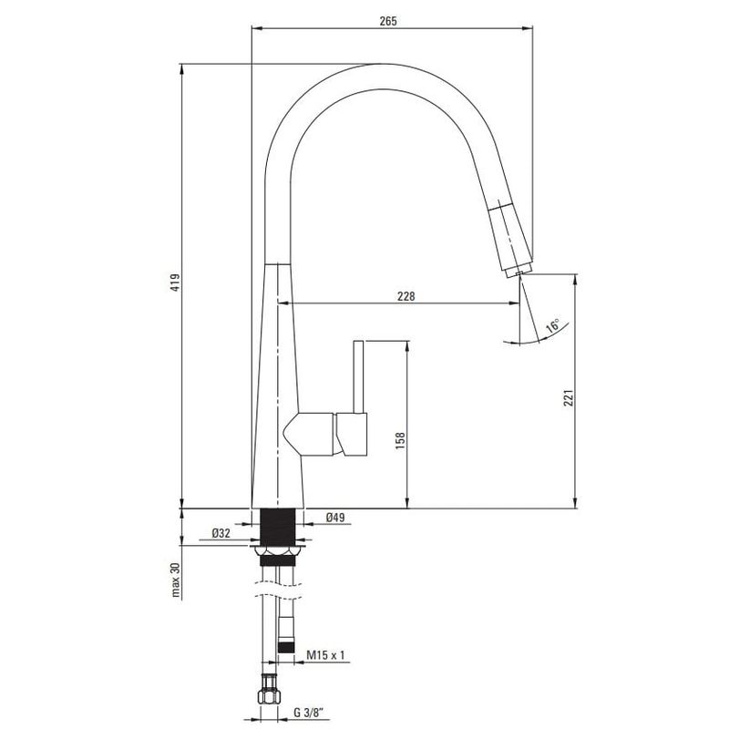 Casa si Gradina - Sanitare - Lavoar baie si accesorii - Baterii sanitare - Baterie sanitara, senzor pornire la atingere, dus extractibil, pipa 360°, 2 functii apa, afisaj digital, otel, negru - Infinity.ro