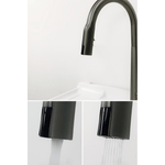 Casa si Gradina - Sanitare - Lavoar baie si accesorii - Baterii sanitare - Baterie sanitara, senzor pornire la atingere, dus extractibil, pipa 360°, 2 functii apa, afisaj digital, otel, negru - Infinity.ro