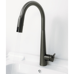 Casa si Gradina - Sanitare - Lavoar baie si accesorii - Baterii sanitare - Baterie sanitara, senzor pornire la atingere, dus extractibil, pipa 360°, 2 functii apa, afisaj digital, otel, negru - Infinity.ro