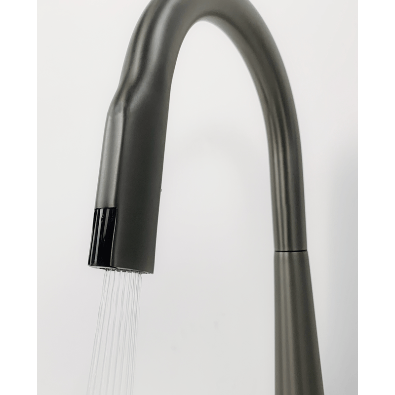 Casa si Gradina - Sanitare - Lavoar baie si accesorii - Baterii sanitare - Baterie sanitara, senzor pornire la atingere, dus extractibil, pipa 360°, 2 functii apa, afisaj digital, otel, negru - Infinity.ro