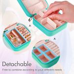 Fashion, accesorii si bijuterii - Femei - Bijuterii femei - Cutii bijuterii - Cutie Pentru Bijuterii, AB Luxury Concept, Ideal Pentru vacante, Cu Fermoar, 10x10x5 cm, textil si piele eco, Albastru - Infinity.ro