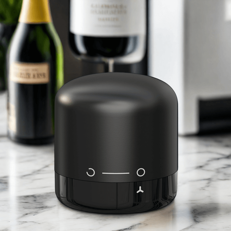 Casa si Gradina - Bucatarie si vesela - Accesorii bar - Tirbusoane si dopuri - Dop etansare a sticle de vin si sampanie, sistem de blocare, reutilizabil, garnitura ermetica, din ABS si silicon, negru - Infinity.ro