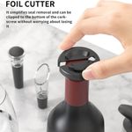 Casa si Gradina - Bucatarie si vesela - Accesorii bar - Tirbusoane si dopuri - Set Tirbuson Premium manual, 4 in 1, taietor de folie, dop de vid si turnator, maner ergonomic, aluminiu, gri/negru - Infinity.ro