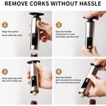 Casa si Gradina - Bucatarie si vesela - Accesorii bar - Tirbusoane si dopuri - Set Tirbuson Premium manual, 4 in 1, taietor de folie, dop de vid si turnator, maner ergonomic, aluminiu, gri/negru - Infinity.ro