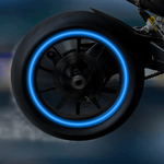 Sport si Outdoor - Ciclism - Accesorii pentru biciclete - Lumini biciclete - Set 16 Stickere jante reflectorizante, autocolante pentru roti Masini, Motociclete, Biciclete, 17-18 inch, Albastru - Infinity.ro