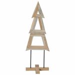 Casa si Gradina - Decoratiuni - Decoratiuni de sezon - Brad de Craciun cu suport Maro 120 cm Lemn masiv de tec - Infinity.ro